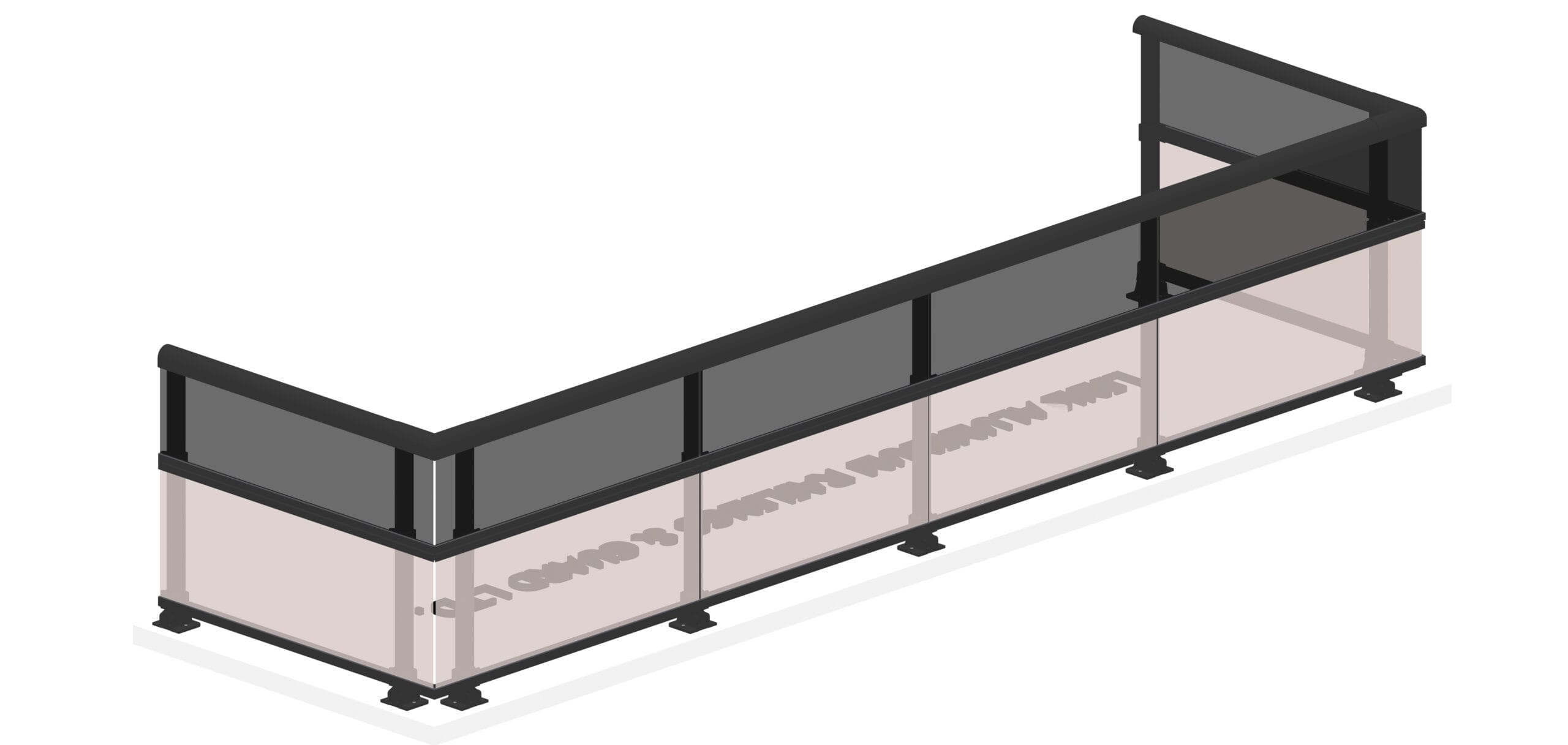 LRDG-0001 Top Mounted double glass panel railing