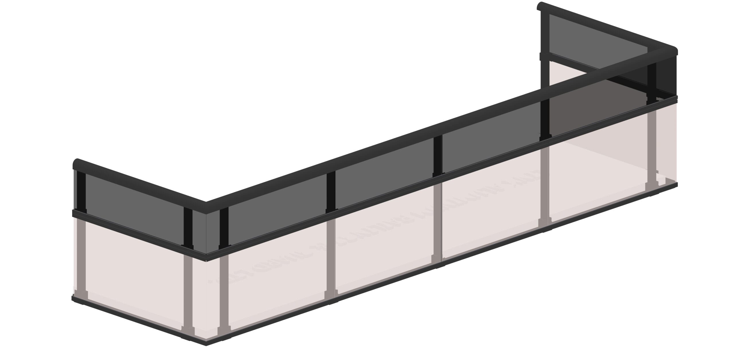 LRDG-0002 Side Mounted Double GLass Panel Railing